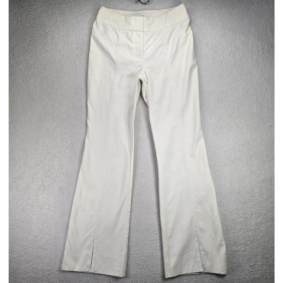 Derek Lam 10 Crosby Maeve Slit-Hem Flare Trousers Womens 4 White Front Slit - Picture 1 of 12